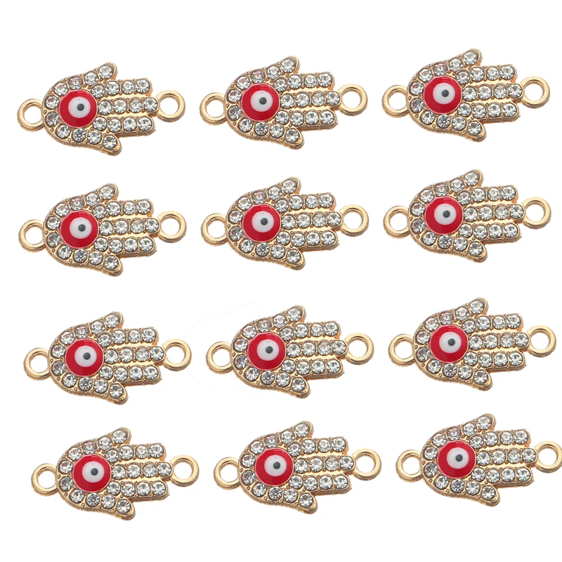 

10pcs/lot Rhinestones Eye Hand Connector Pendant DIY Bracelet Necklace for Jewelry Making Accessories