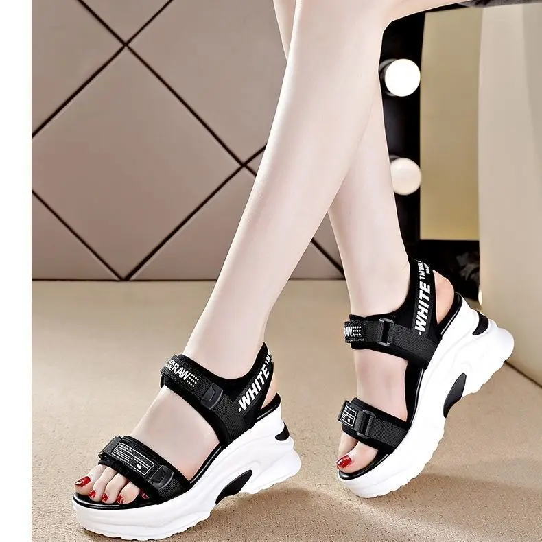 

Sandals Women Summer 2022 Fish Mouth Wedge Heel Thick Bottom High-heeled Women's Shoes Ladies Shoes Platform Sandals