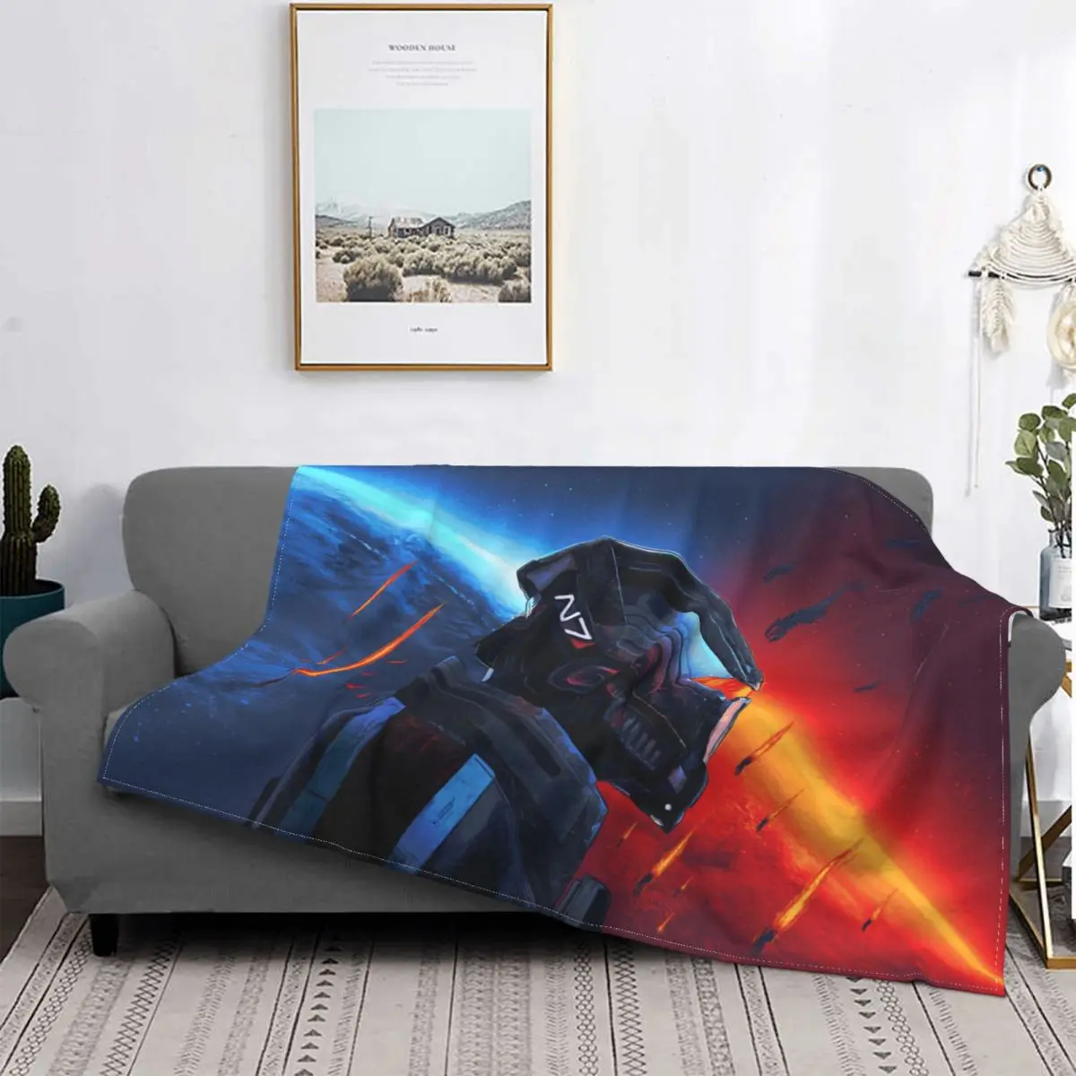 

Игровые одеяла Mass Effect Asari, флисовое покрывало для спальни