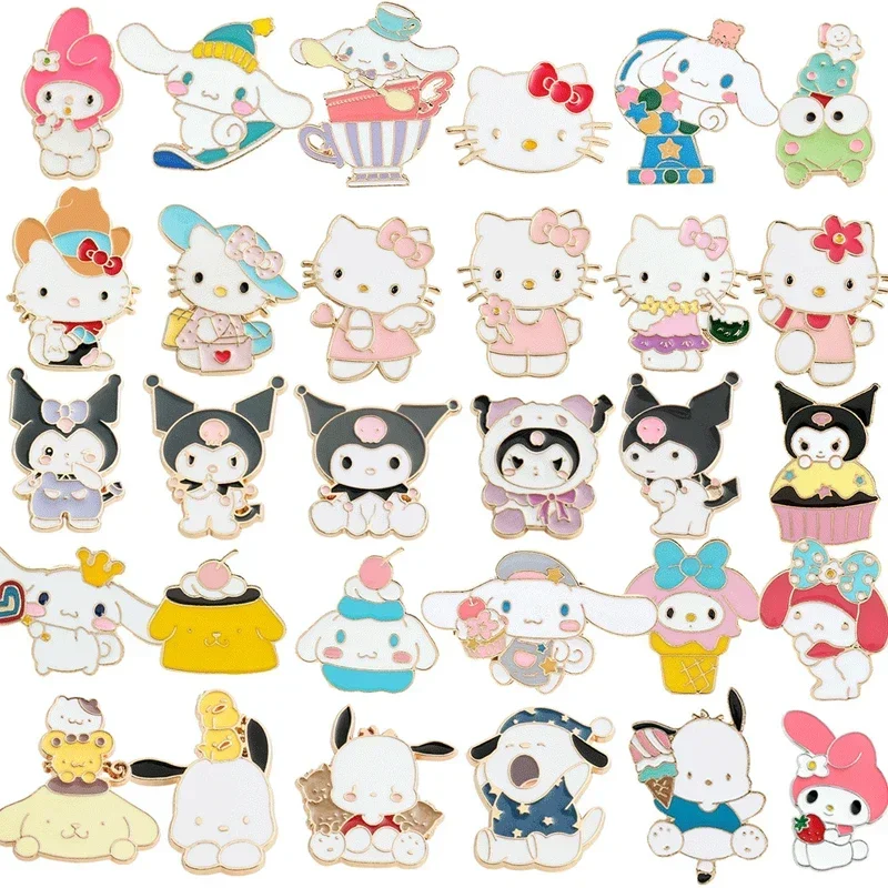 

Sanrio Anime Pins Hello Kitty Kuromi Cinnamoroll Brooch Cartoon Kawaii Jeans Jacket Jewelry Accessories Kids Toys Christmas Gift