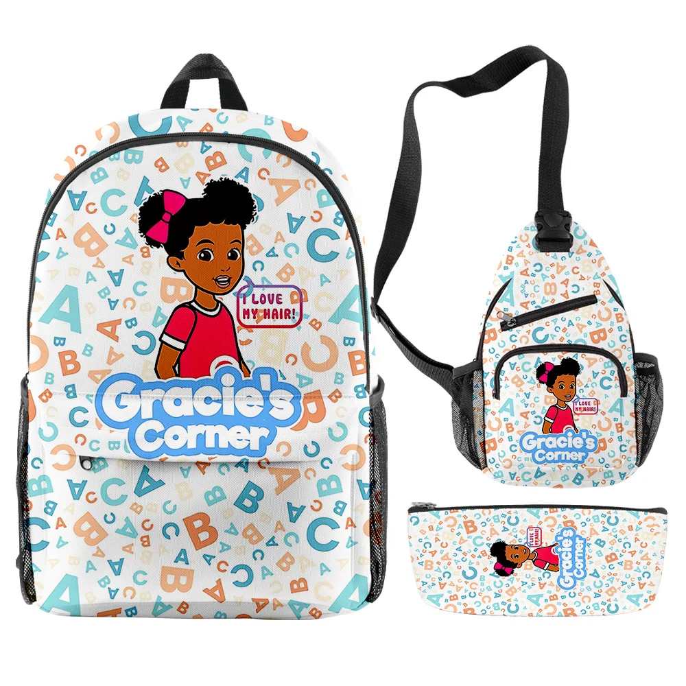 

Harajuku Novelty Cool Gracies Corner 3pcs/Set Backpack 3D Print Bookbag Travel Laptop Daypack Backpacks Chest Bags Pencil Case
