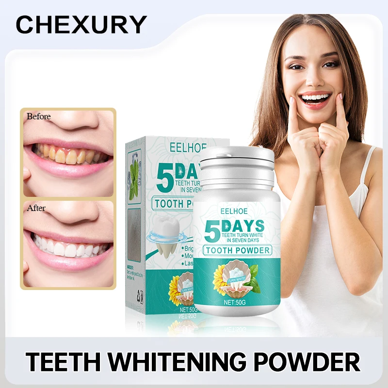 

EELHOE Teeth Whitening Powder Remove Plaque Stains Fresh Breath Oral Dental Care Toothpaste Tartar Removal Teeth Cleaning Tools