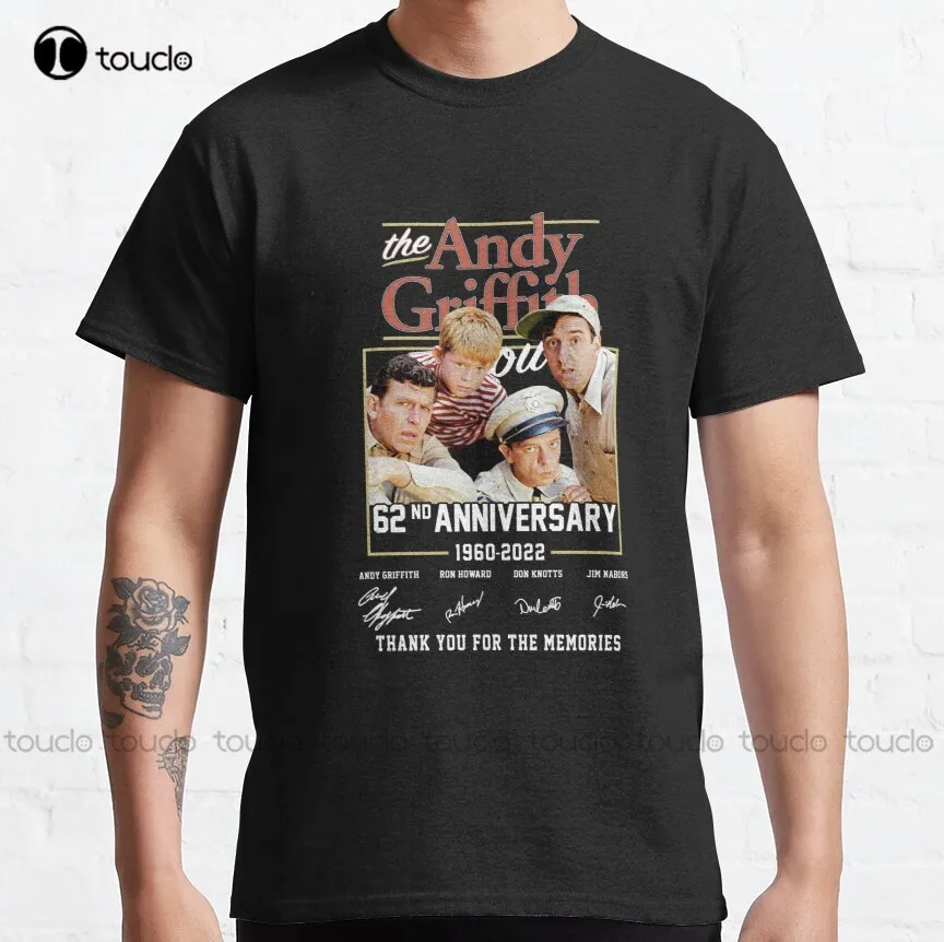 

Женская Классическая футболка с надписью The Andy Griffith, 62-й юбилей, 1960, 2022, спасибо за воспоминания, розовые рубашки, оригинальная хлопковая футб...