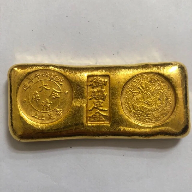 

Коллекция золотых стержней и слитков династии Цин золотые слитки позолоченные латунные стержни из твердого золота