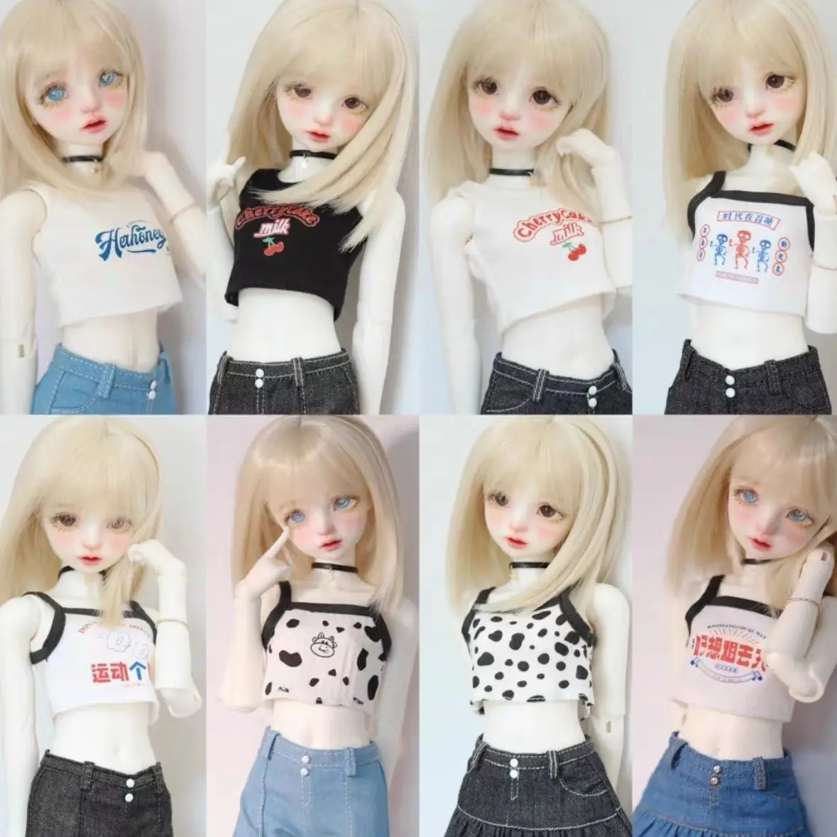Фото Новая одежда для кукол 30/45/60 см, футболка для кукол BJD 1/3, 1/4, 1/6, аксессуары для кукол, игрушки для девочек, набор для переодевания. №1