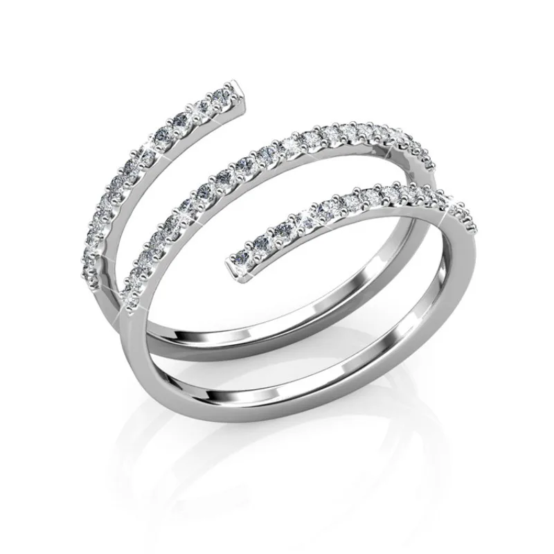 Фото Кольца Daisini Creative Meteor с кристаллами Swarovski для женщин, роскошные, с покрытием из розового золота 18 карат, свадебные украшения, подарок №2
