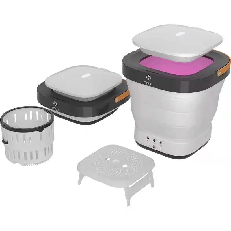 

XPB08-F2G Portable 3 in 1 Mini Folding Washing Machine with Spin Drying and Disinfecting UV Sterilization Washer