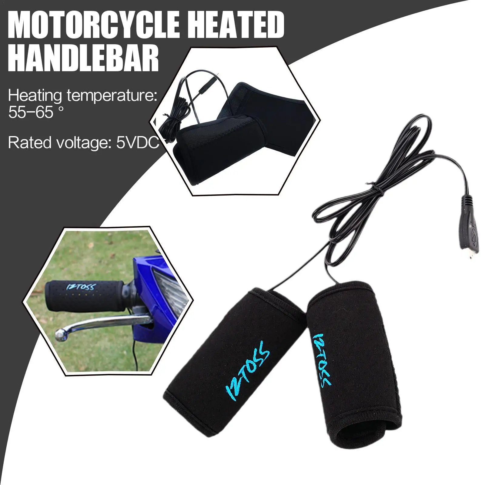 

Motorcycle Heated Cuffs Handlebar Electric Heater Warmer Grips Winter Heating Handlebar Pad Motorcycle Universal Hot Handle Bar
