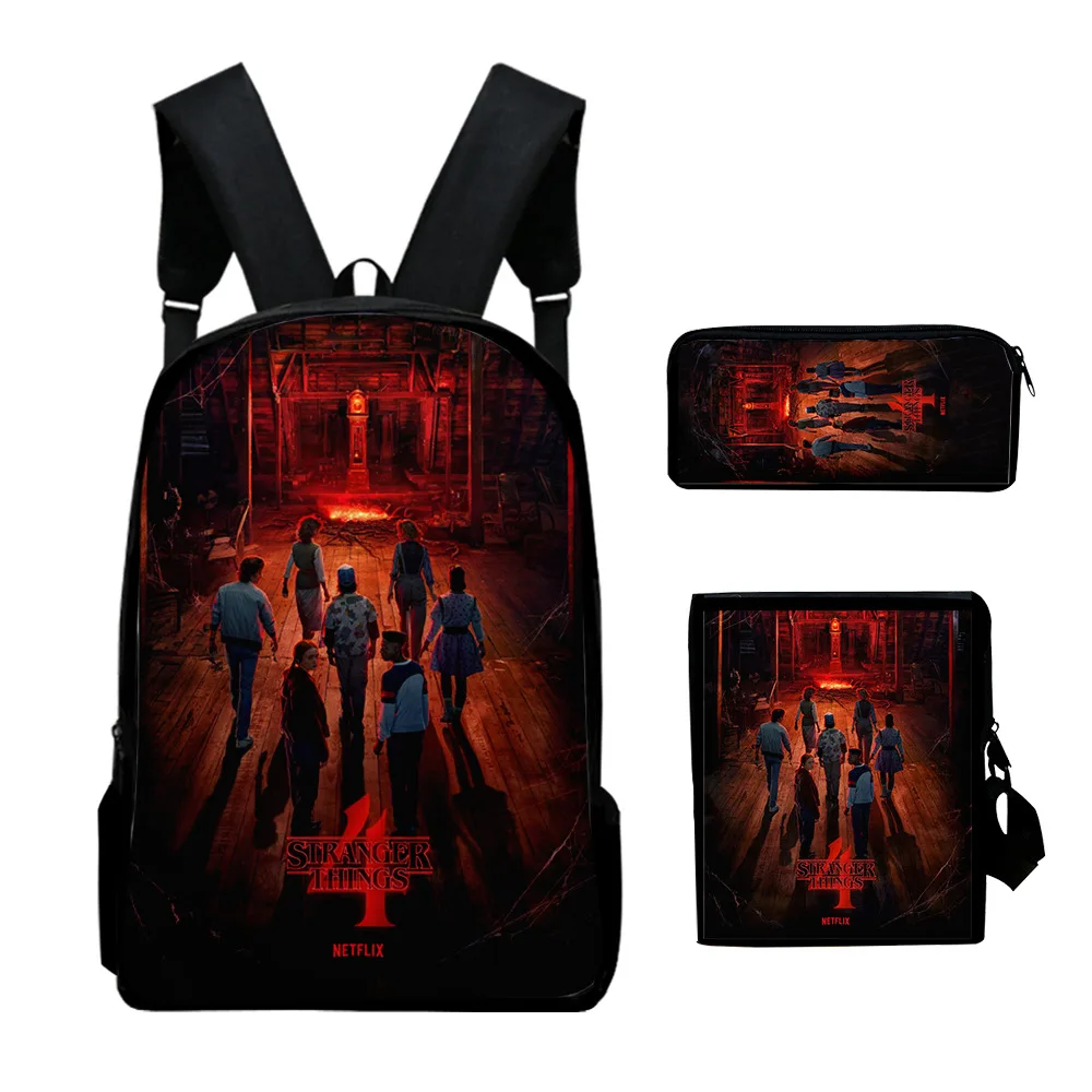 

Рюкзак для косплея «странные вещи 4», рюкзак с мультяшным принтом Hellfire Club 3 шт./компл. большой емкости, Студенческая сумка, подарок