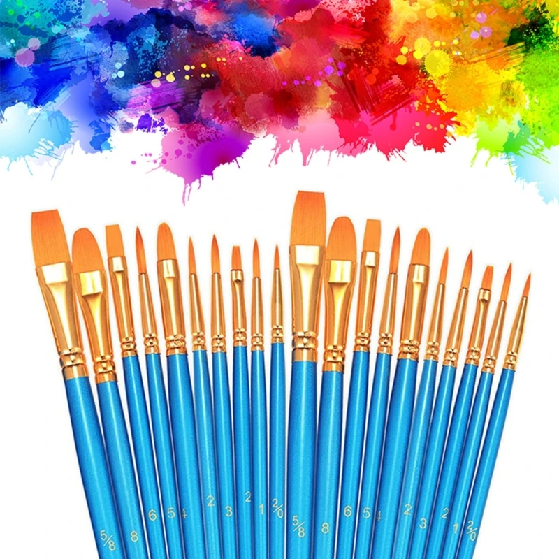 

Double-Crimped Paintbrushes Set for Water Mixable Oils Painting Face Painting