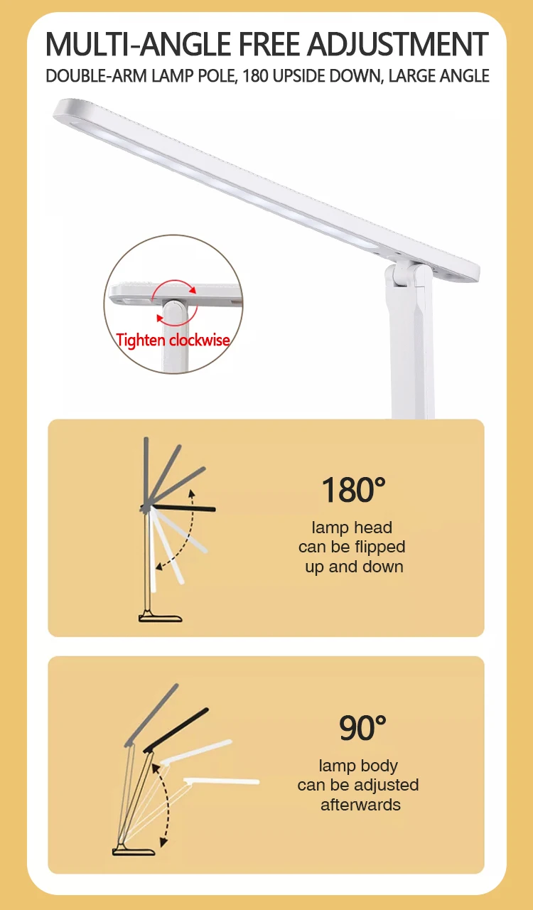 Настольная Светодиодная лампа USB для защиты глаз настольная складной
