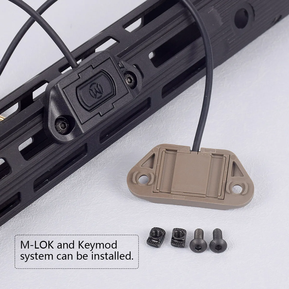 Фото Кнопка-переключатель UNITY Switch 2.5mm Plugs ModButton Pressure Remote Switch для планки Mlok Keymod 20mm, совместимая с сериями Surefire M300, M600, M951, DBAL-A2, PEQ15 №4
