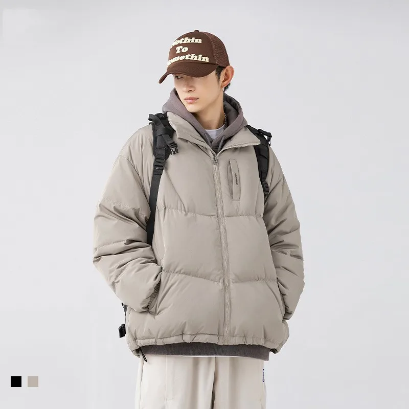 

Мужская зимняя одежда, новинка 2022, хлопковая одежда, мужская модная брендовая короткая стильная Толстая хлопковая куртка с воротником-стой...