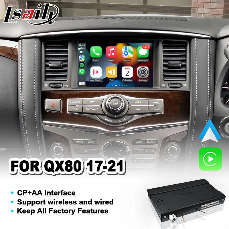 

Lsailt Wireless CP AA Interface Box for Infiniti QX80 QX60 2017-2021