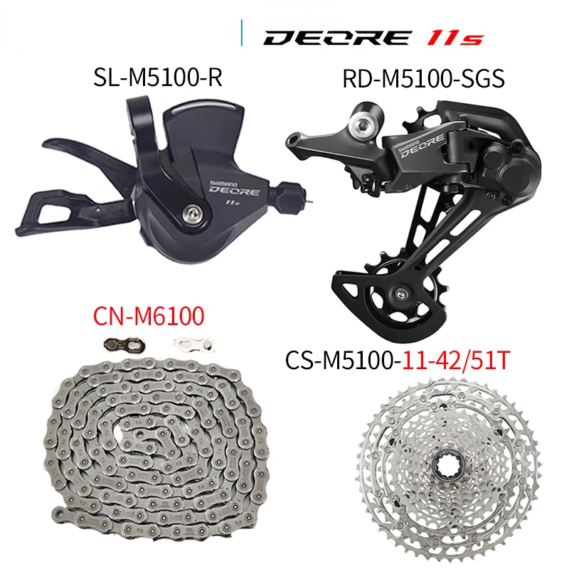 

DEORE M5100 Kit Mountain Bike Kit 1x11-Speed 11-42T 11-51T M5100 Rear Derailleur Shifter CN-M6100 116L