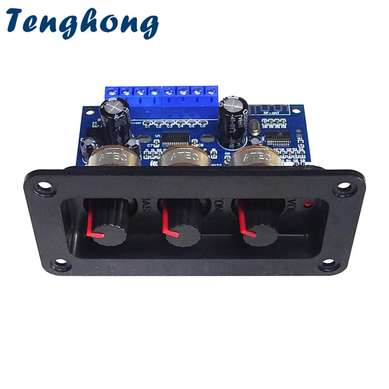 

Tenghong 25 Вт * 2 + 50 Вт Bluetooth 5,0 плата цифрового усилителя мощности аудиосабвуфера 2,1 каналов DC12-20V с панелью