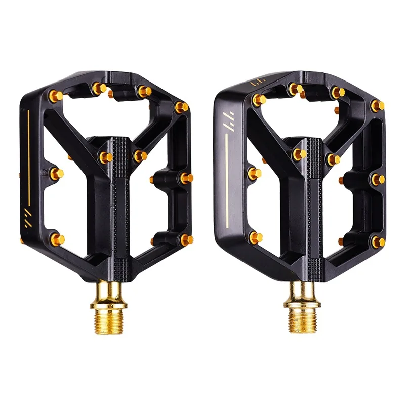 Bicycle Gold Pedals Lightweight Wide Surface Non-slip Road Bike Racing Pedals Aluminium Perrin Mountain Bike Pedals