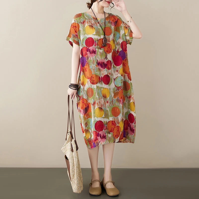 

2023 New Arrival Thin Light Soft Loose Holiday Style Outdoor Travel Beach Casual Summer Dress Prairie Chic Fashion Women Dress