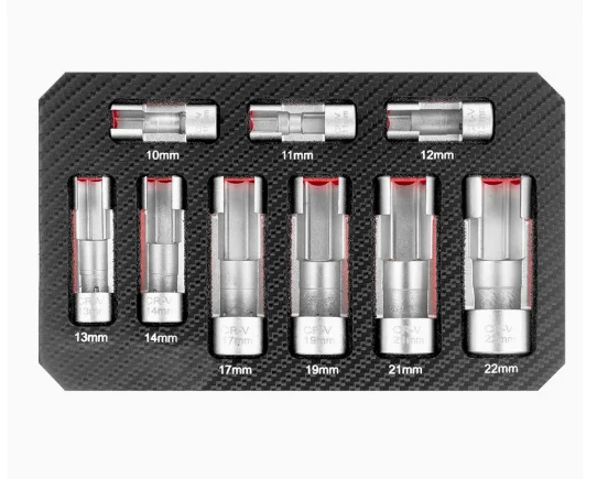 

Набор ключей для проводов дизельного топлива — привод 3/8 дюйма и 1/2 дюйма, головки 10–22 мм для линий инжекторов, свечей на...