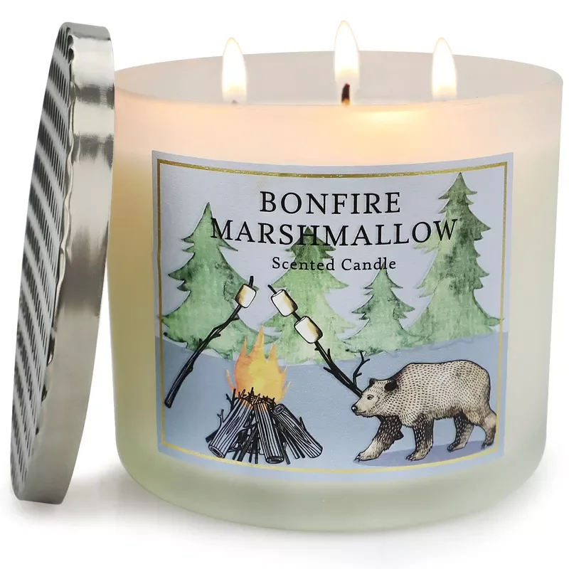 

Новинка, ароматизированные свечи, 3 фитили, ароматизированные свечи, 14 унций, соевый воск с эфирными маслами, зефир и ванильный тост для дома ...