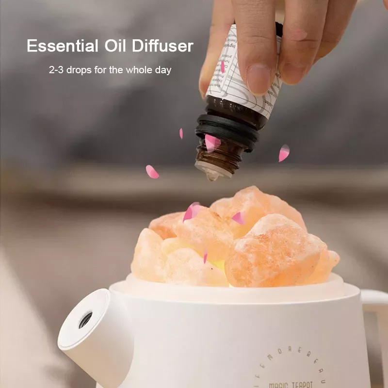 

NEW2023 Crystal Air Humidifier for Home Office with Battery USB Rechargeable Gift Idea Ultrasonic Mist Maker Essential Oil Diffu