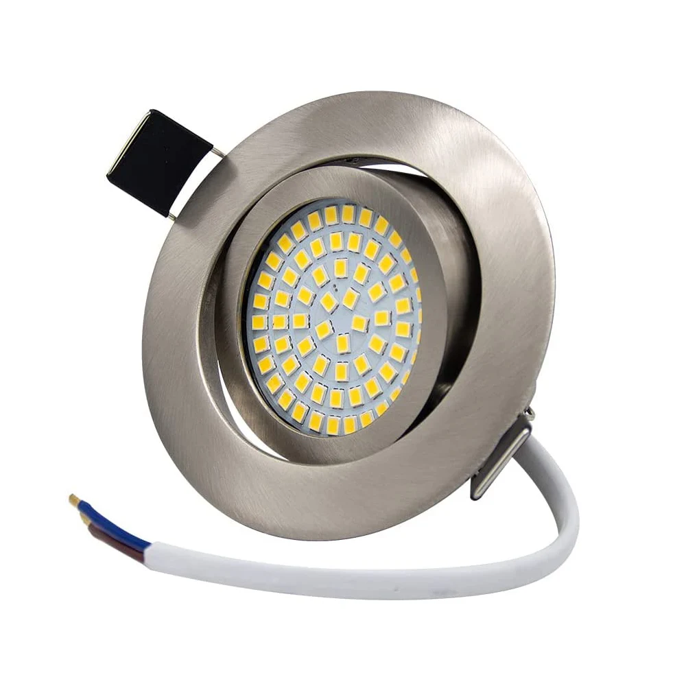 

2.5'' LED Ceiling Lamp 5W 120V 230V AC for 70mm Ceiling Hole Flexible Angle Clear Glass 50W Halogen Bulb Equivalent