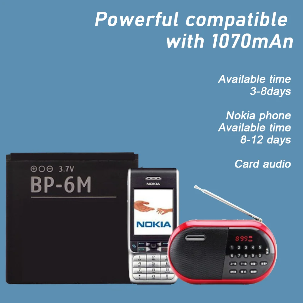 1 шт. запасная батарея для телефона Nokia 3 7 1070 6233 6280 N73 N77 N93 N93S |
