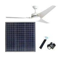 60 inch solar powered ceiling cooling fan with led light 24v dc home appliance fan no electricity smart ventilating fan