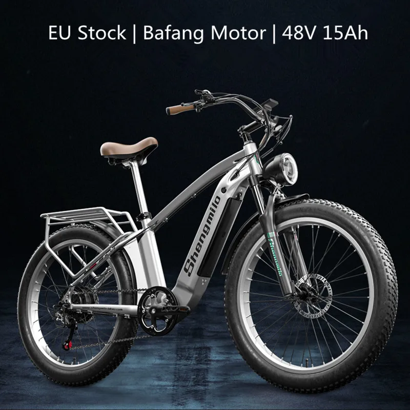 

2023 New EU Stock SHENGMILO MX04 26inch RETRO ELECTRIC BIKE FOR ADULT 500W For BAFANG GEARED HUB MOTOR 48V 15AH BATTERY Bicycle