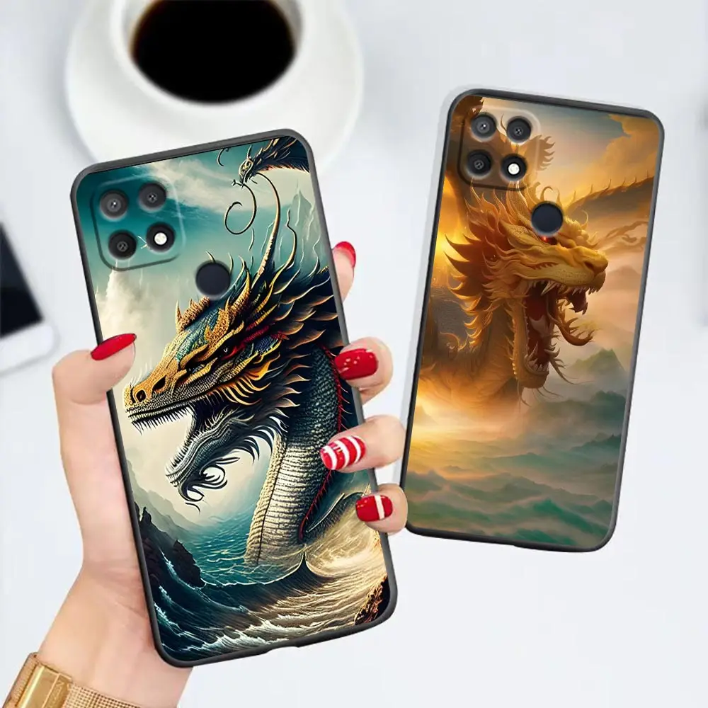 

Case For OPPO A94 A93 A92 A92S A91 A83 A79 A78 A77 A76 A74 A73 A71 4G 2020 2022 5G Case Capa Funda Art Dragon Totem