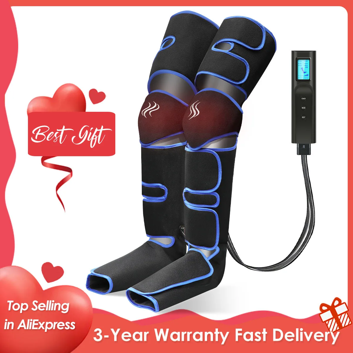 

360° foot air pressure leg massager promotes blood circulation, body massage, muscle relaxation, lymphatic drainage device