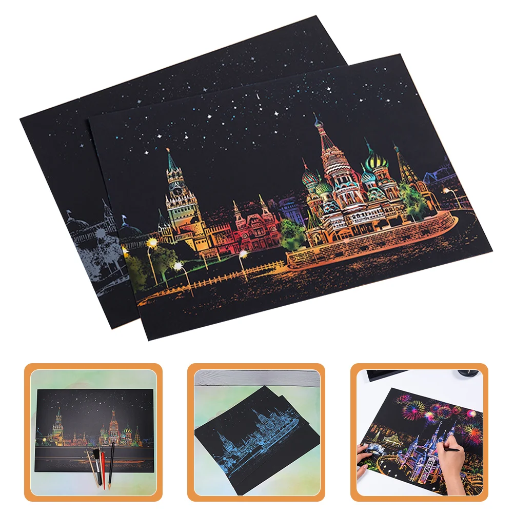 2 комплекта игрушек для рисования с царапинами детские игрушки взрослых бумажная