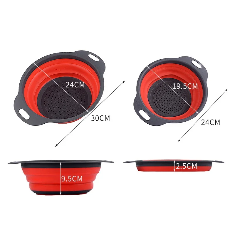 Силиконовая складная корзина для овощей кухонная сливная пластиковая мытья