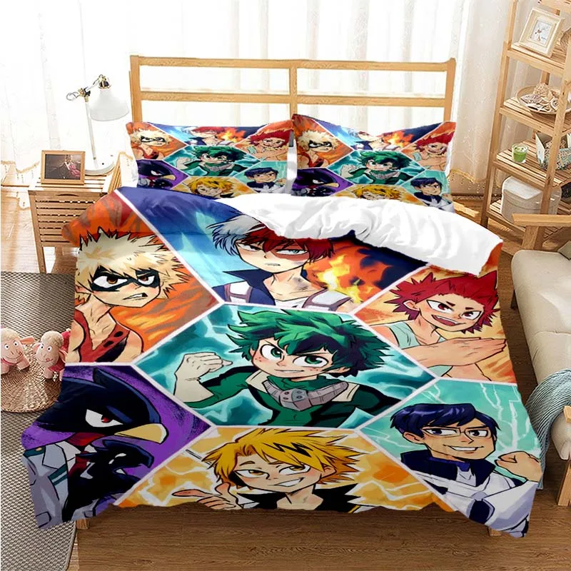 

Anime My Hero Academia Duvet Cover Sets Pillowcase Bedding Set Kids Children Gift Girls Single Queen King Size Bed Linen