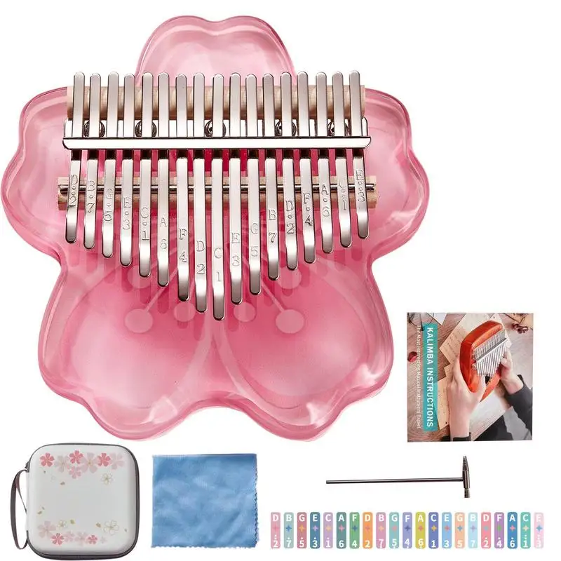 

Пианино для большого пальца, 17/21 клавиш, портативное пианино для пальцев, музыкальный инструмент с защитным чехлом для детей, взрослых и нач...