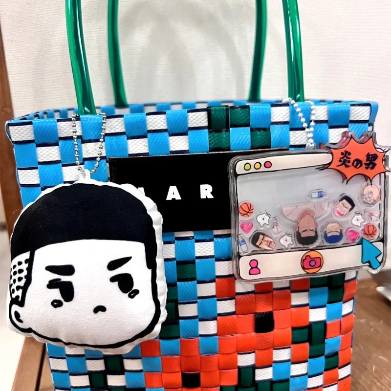 

Slum Dunk Plush Stuffed Anime Keychian Fukatsu Kazunari Sawakita Eiji Cartoon Black White Mascot Kawaii Bag Ornament Squeak Toy