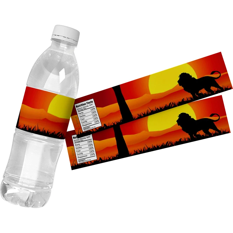 Наклейки на бутылки с водой Король Лев 24 шт.