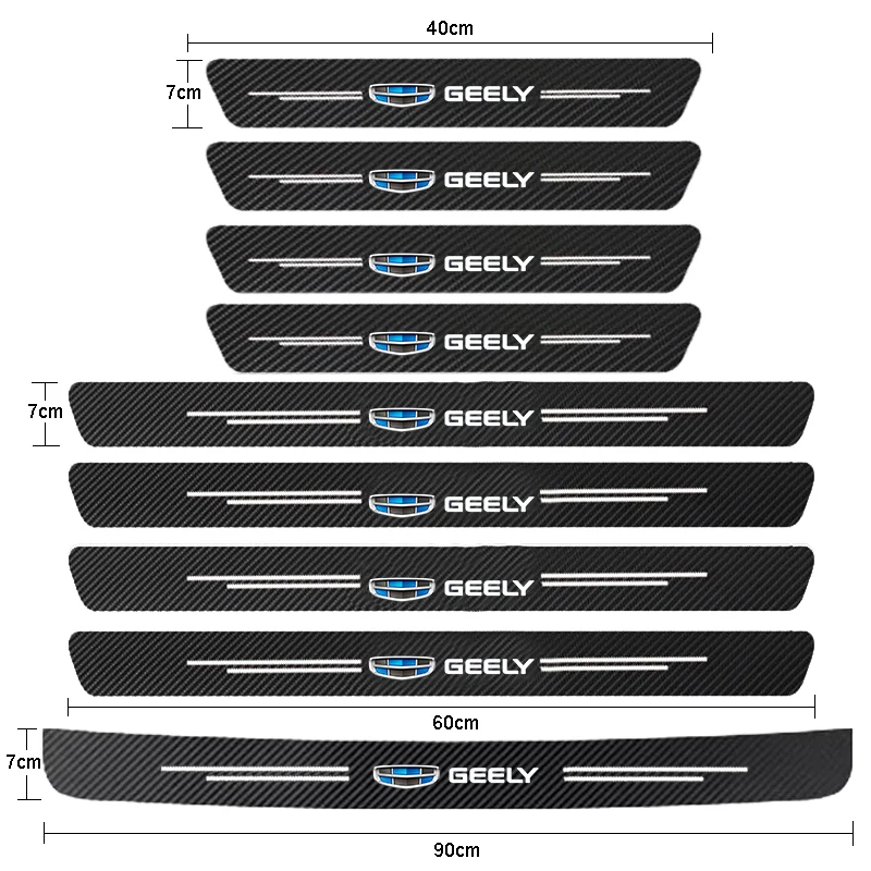 

Автомобильная Накладка на порог двери для телефона Coolray Emgrand EC7 EC8 X7 EX7 CK2 CK3 GL GS наклейки на багажник из углеродного волокна