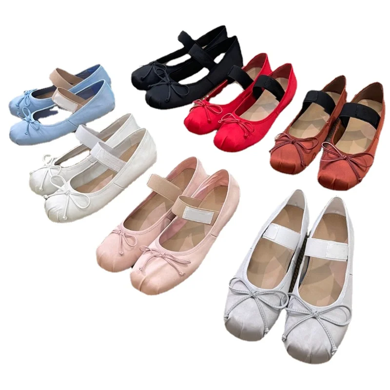 

Балетки Jordy женские на плоской подошве, версии Феи МИУ, стильные туфли с бантом, для танцев, лето 2023