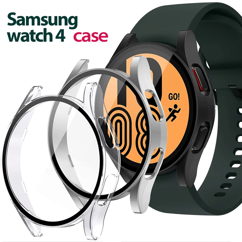 

Стекло + матовый чехол для часов Samsung Galaxy Watch 4, чехол 44 мм 40 мм, защитные бамперы для Galaxy Watch 4