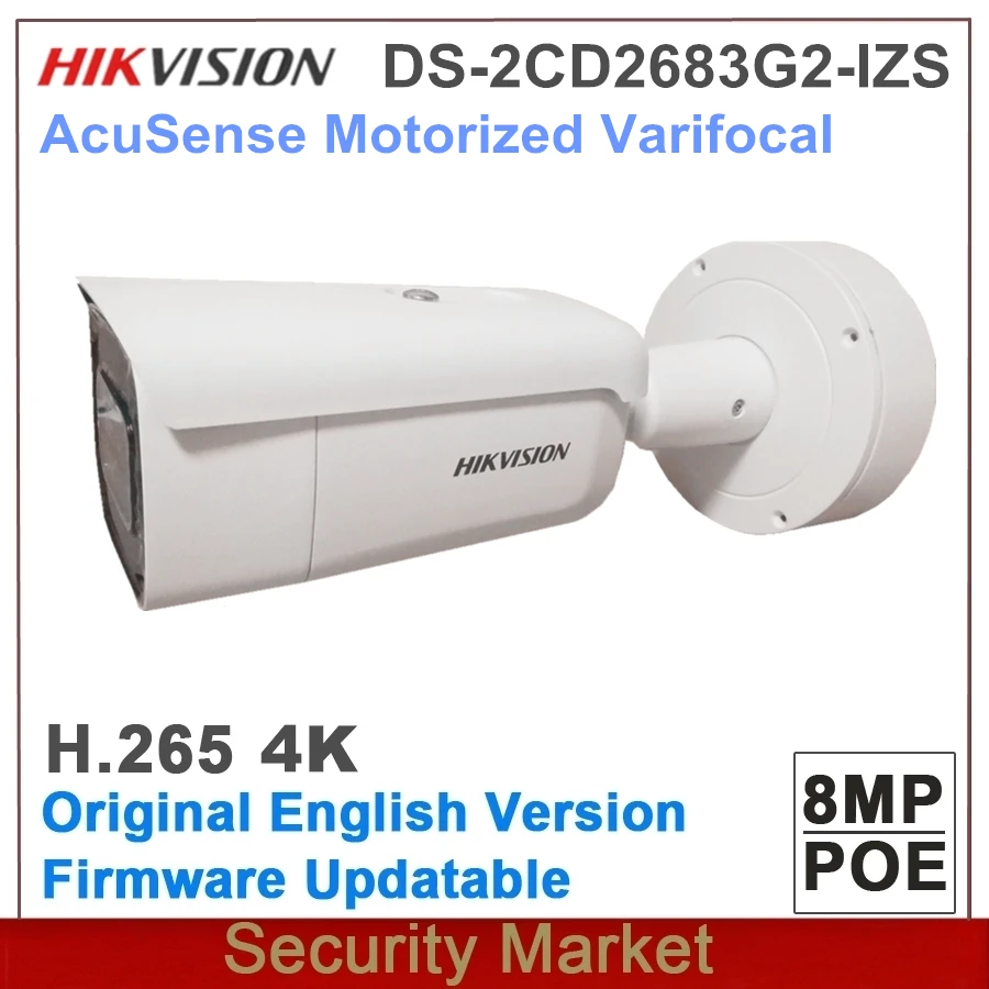 

Hikvision-DS-2CD2683G2-IZS Original, reemplazo de DS-2CD2685G0-IZS, 4K, 8MP, IP67, Varifocal motorizada, cámara de red Bullet