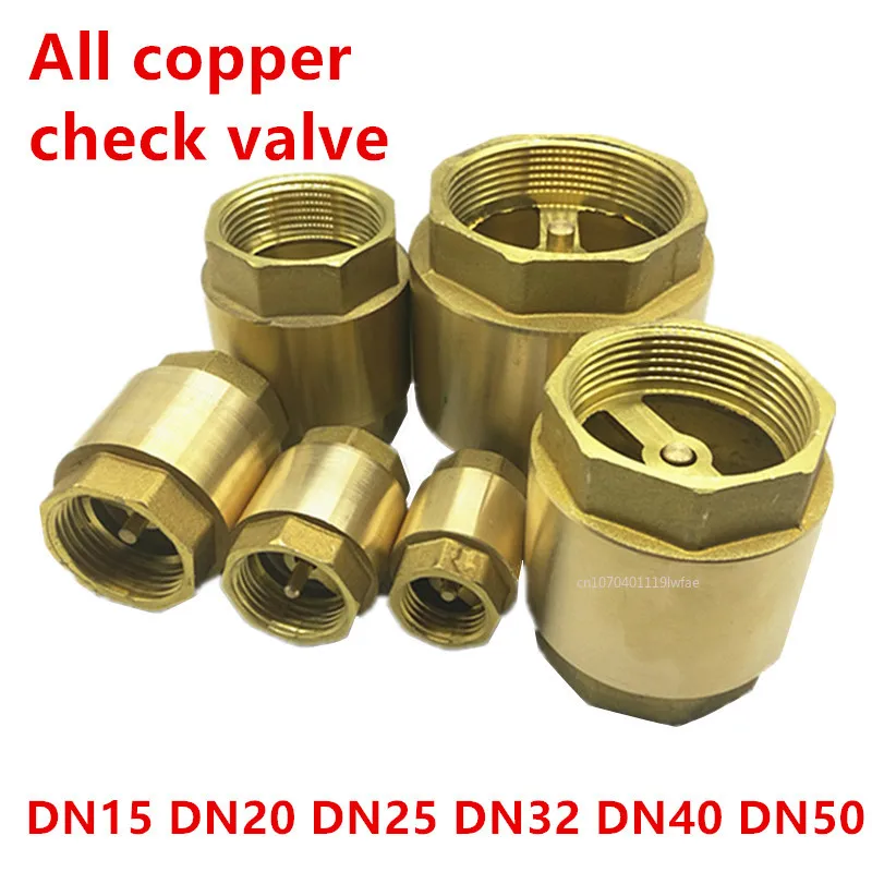 

NPT Brass Check Valve Female Thread In-Line Spring for Water Control 1/2" 3/4" 1" 2" 1-1/2" 1-3/4" DN15 DN20 DN25 DN32 DN40 DN50