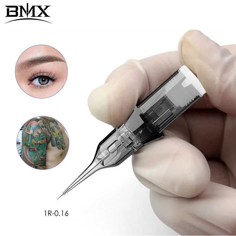 BMX 10PCS Tattoo Cartridge Needles 0.16mm Micropigmentation Permanent Make-Up Eyebrows Eyeline Lips Microblading