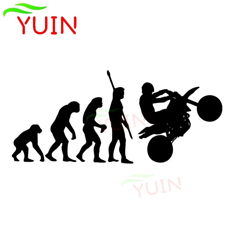 Наклейка на автомобиль модные наклейки тему эволюции человека мотоцикла