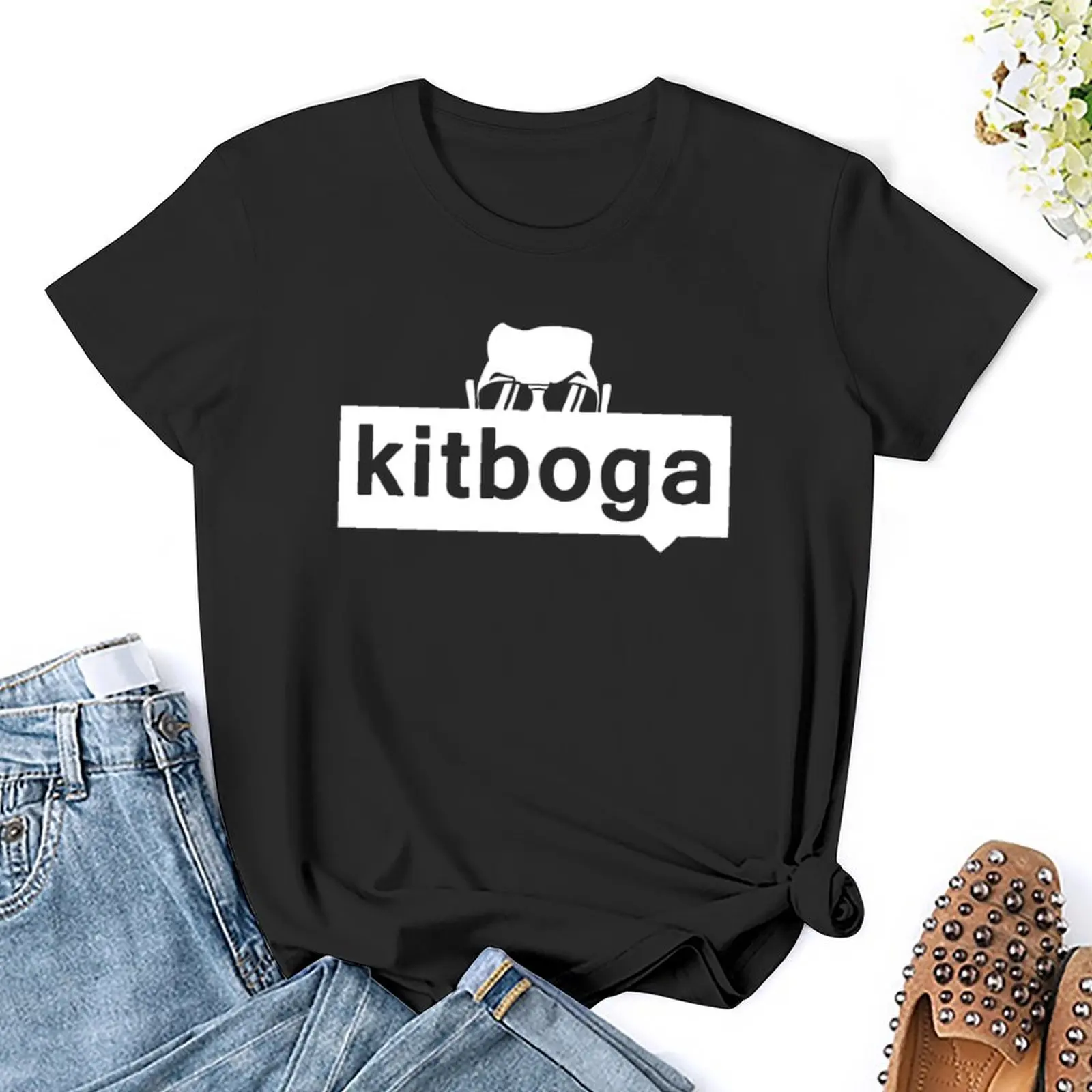 Футболка Kitboga Merch очки быстросохнущие милые топы аниме одежда футболки большого