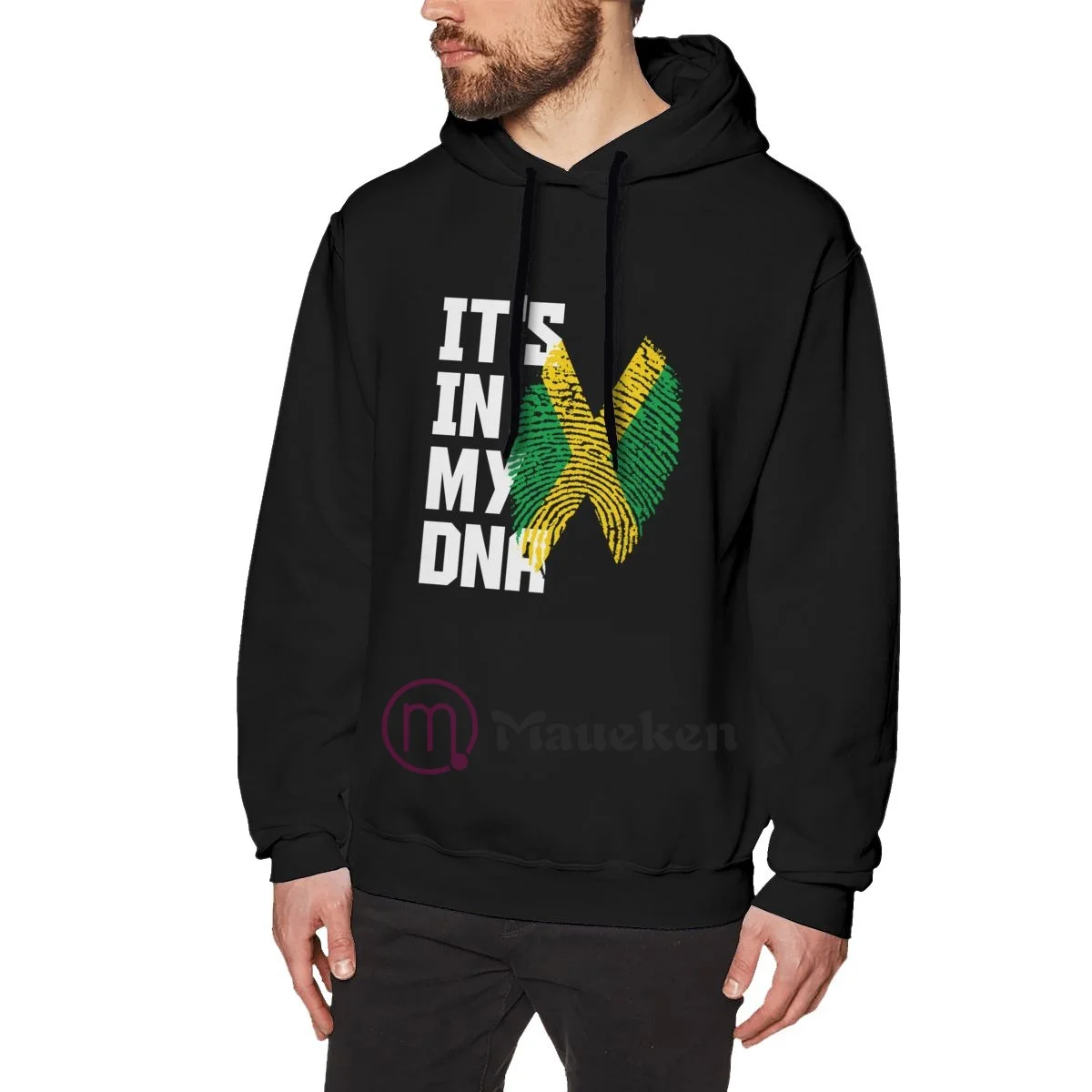 

Мужская толстовка с капюшоном It's In My DNA, хлопковая толстовка с флагом Ямайки, уличная одежда в стиле хип-хоп, спортивный костюм