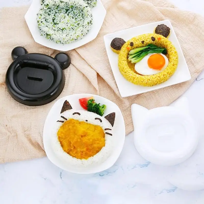 

5Pcs Cute Cartoon Cat Bear Sushi Nori Rice Mold Decor Cutter Bento Maker Sandwich DIY Tool Kitchen Accessorie Sushi Mold