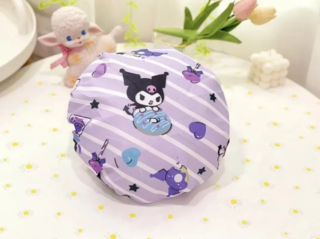 Sanrio Kawaii Adult Shower Cap My Melody Kuromi Wash And Care Cinnamoroll Hello Kitty Waterproof