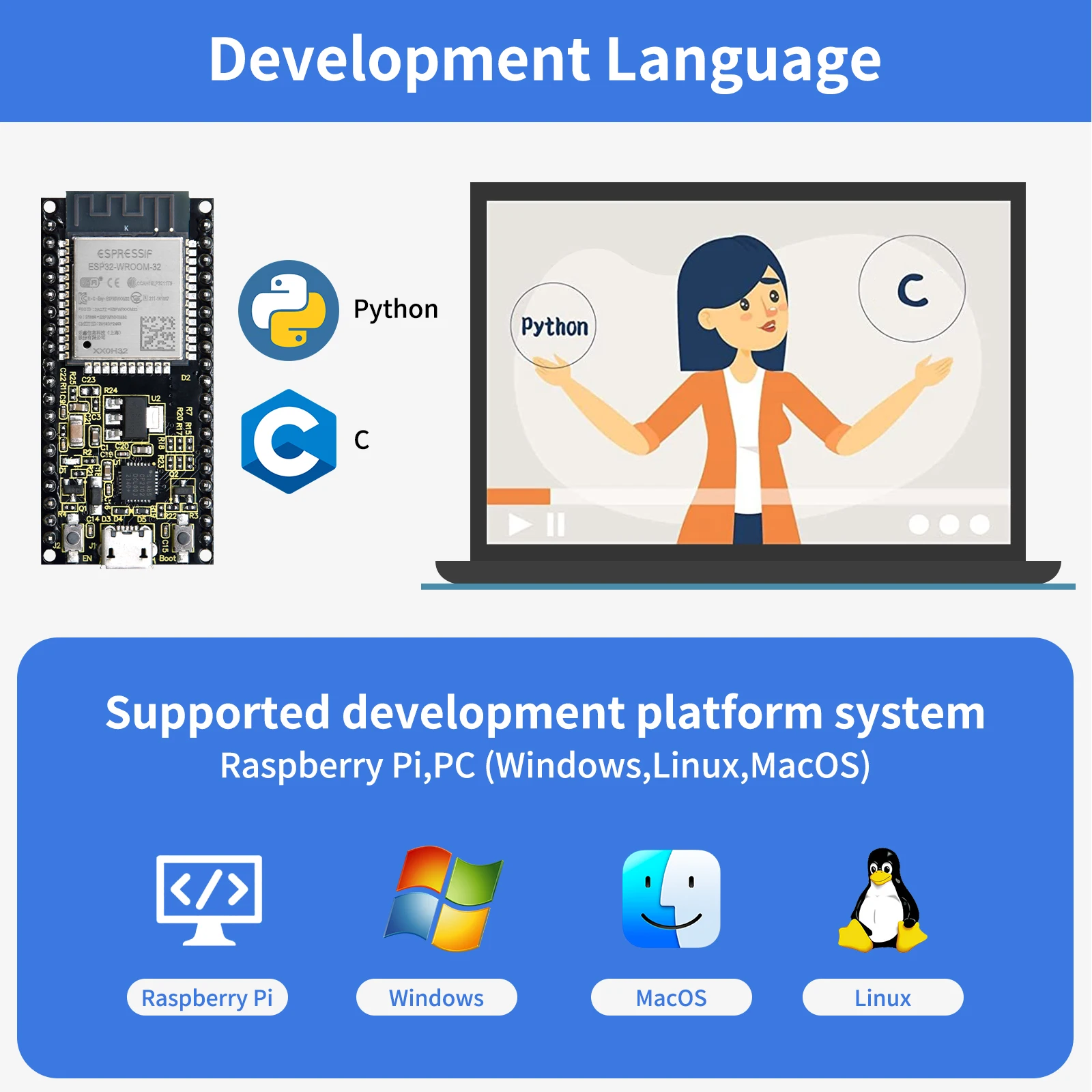Keyestudio ESP32 Basic  Learning Kit Electronic Components Sensors Modules For Arduino Starter Kit Support Python Programming