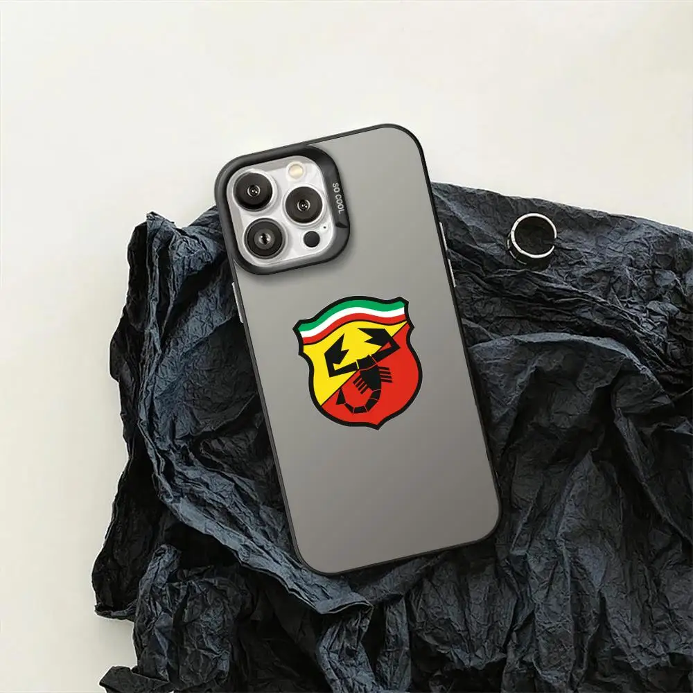 Фото Чехол A-Abarth Scorpion для iPhone 17 16 15 14 13 12 11 Pro Max Air, матовый, цветной, с лазерной гравировкой, противоударный №2
